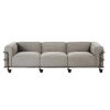 4-Sitzer-Sofa im Industriestil mit Baumwollbezug, grau